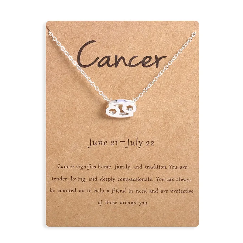 12 Zodiac Sign Necklaces With Gift Card Constellations Pendant Necklace Jewelry