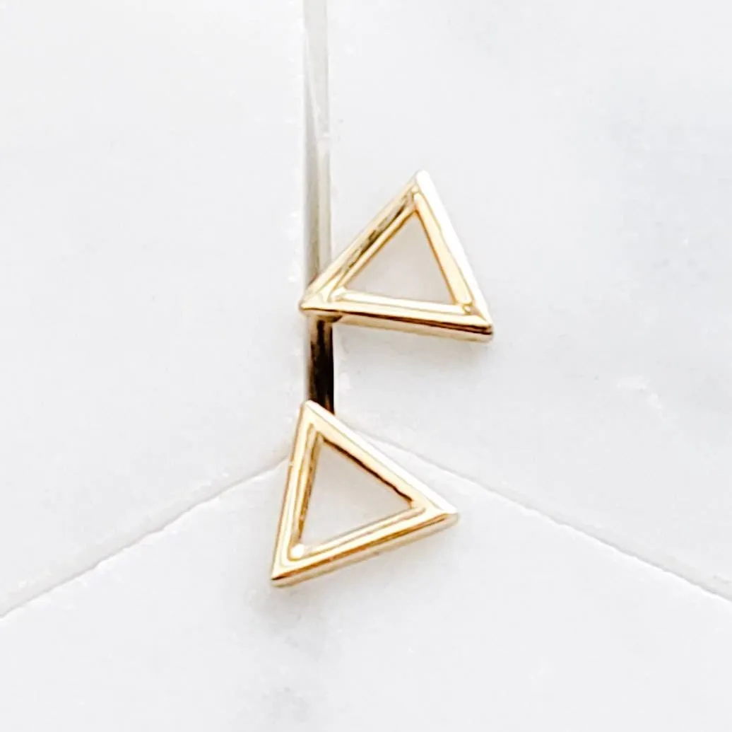 14k Gold Triangle Studs