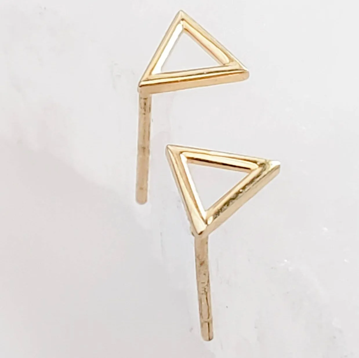 14k Gold Triangle Studs