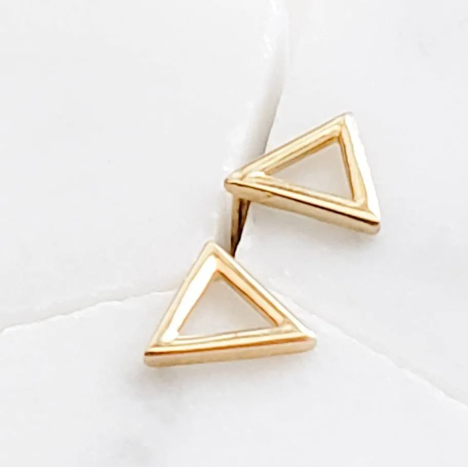 14k Gold Triangle Studs