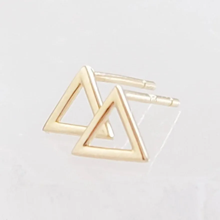 14k Gold Triangle Studs