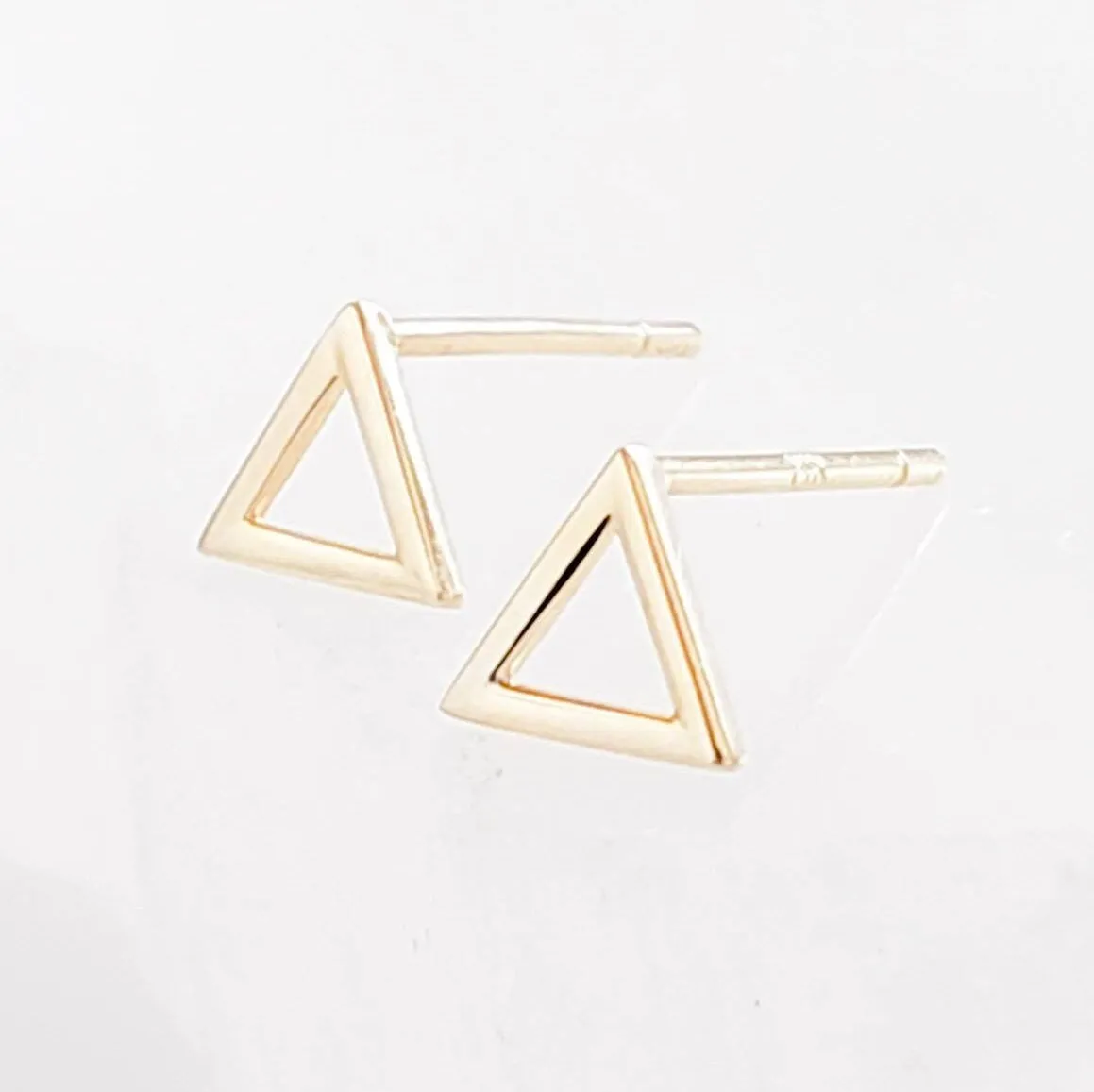 14k Gold Triangle Studs