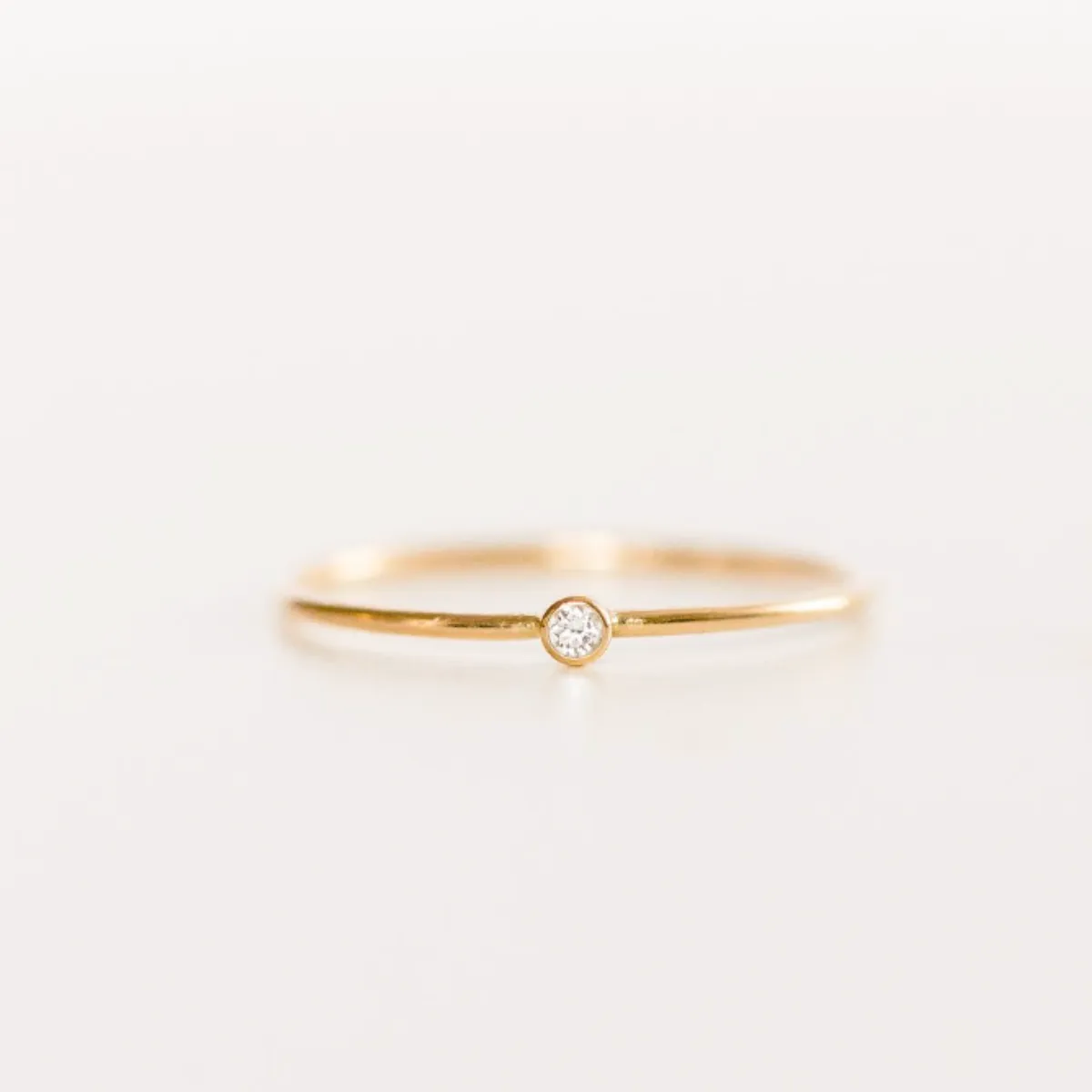 14K Yellow Gold Petite Diamond Ring