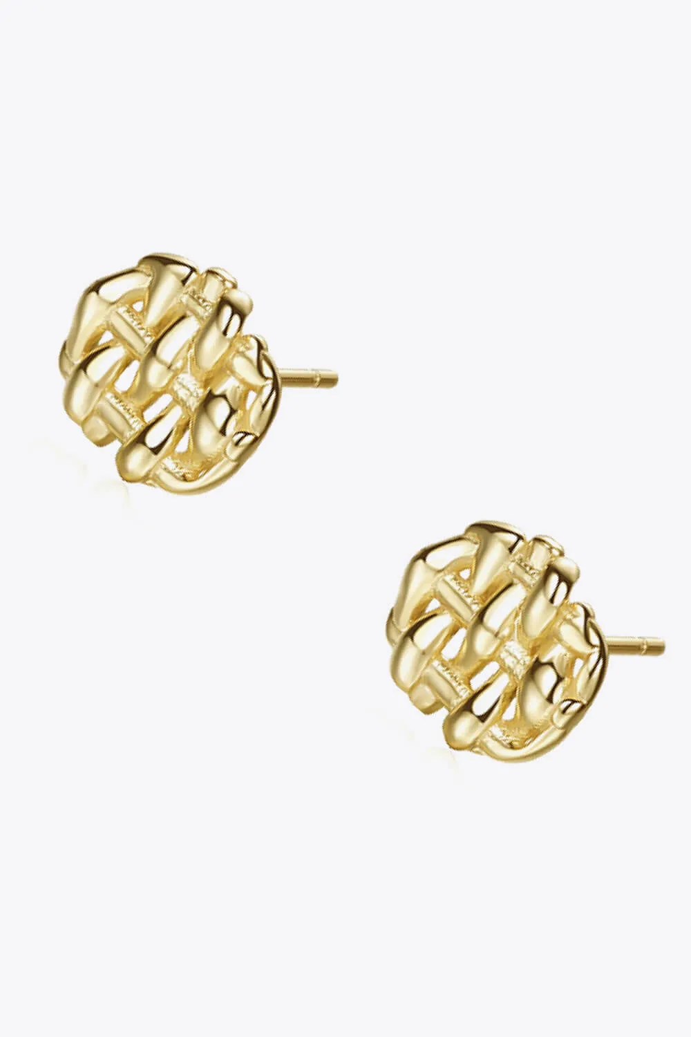 925 Sterling Silver Woven Stud Earrings