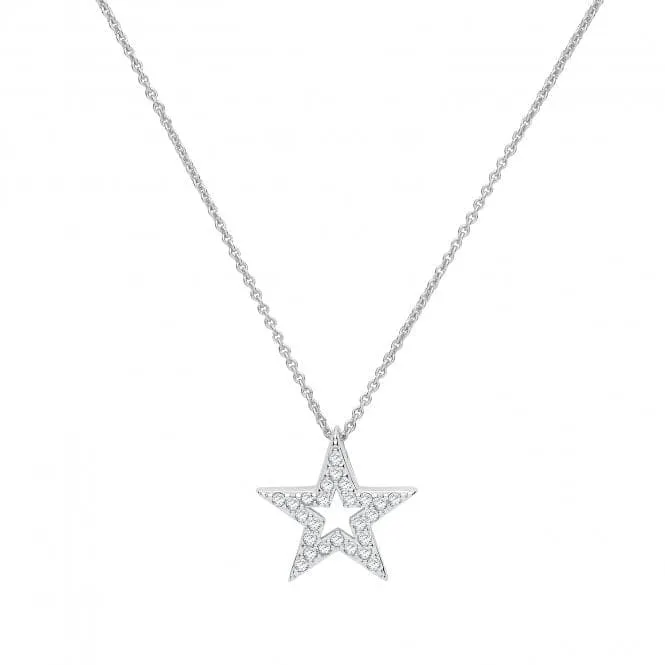 Acotis Silver Necklace Star with Zirconia Accent G3370