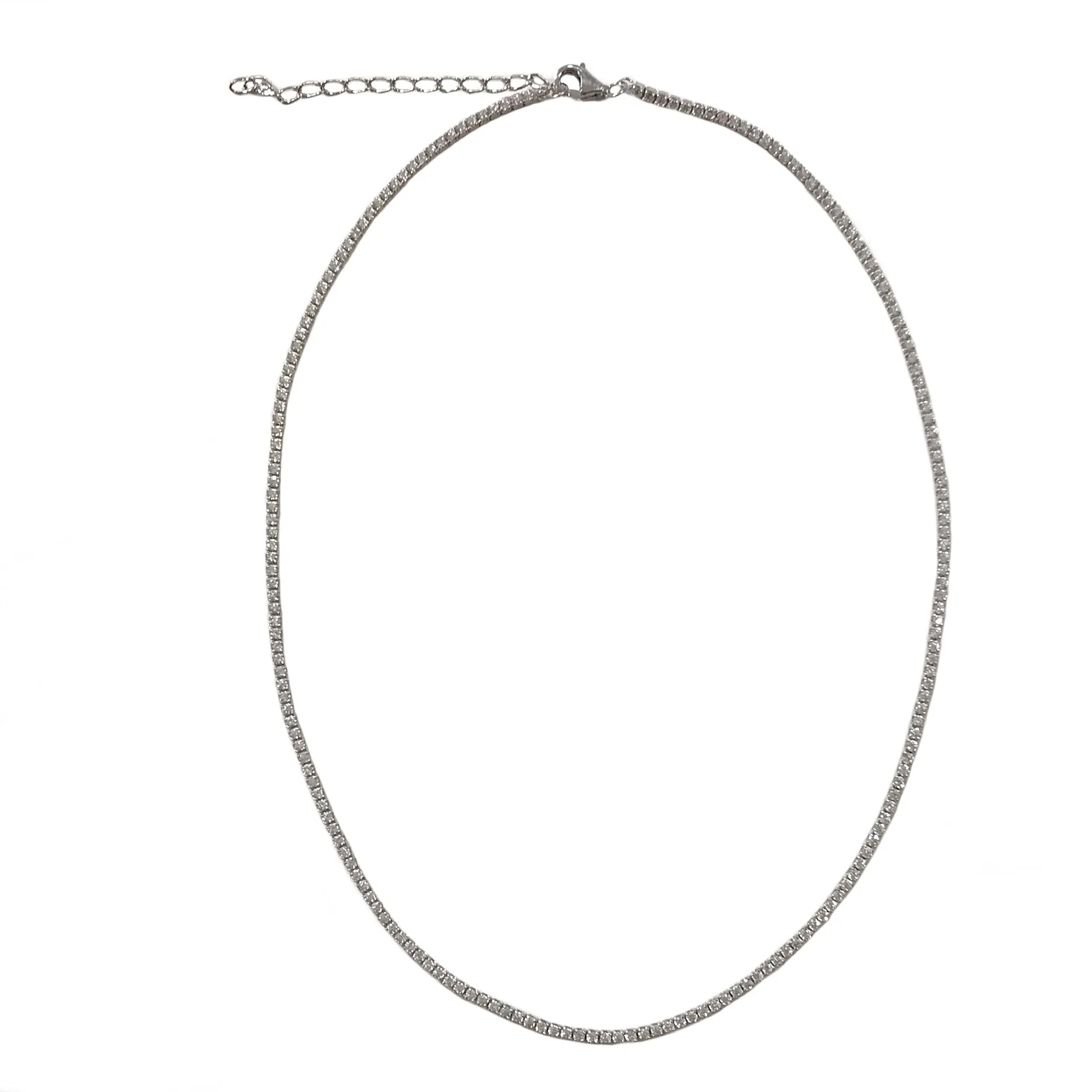 Amy Thin 2mm Clear Eternity Tennis Choker