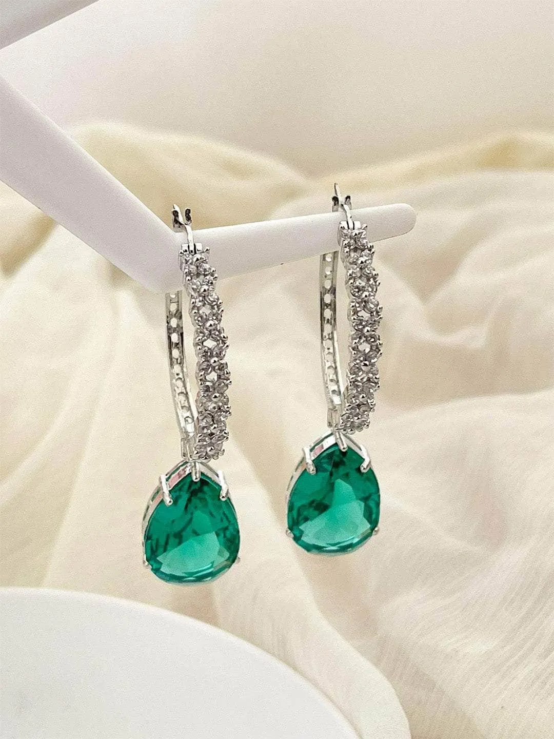 Aqua Green Stunning Cocktail Earrings