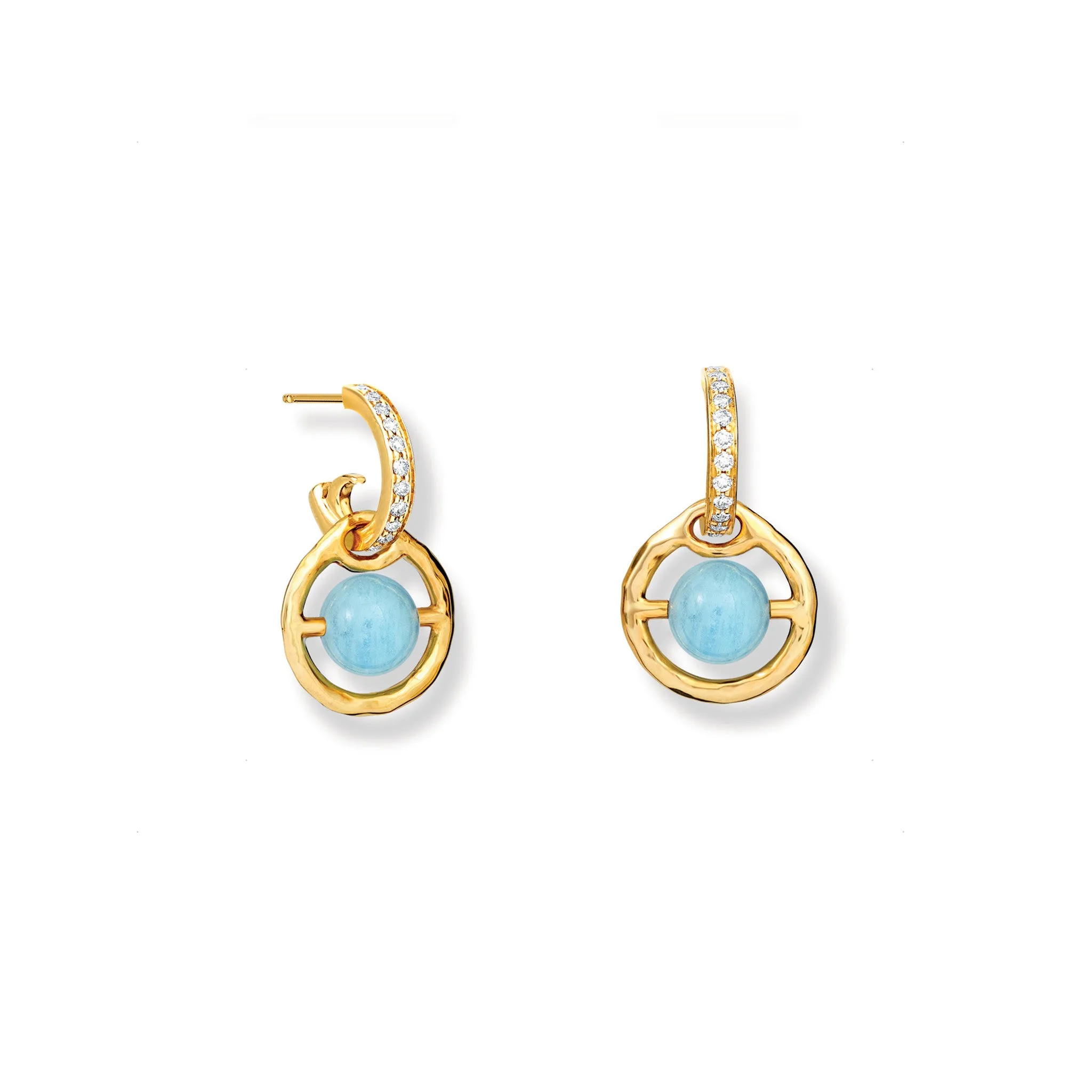 Archipelago Earring Drops Yellow Gold - Aquamarine