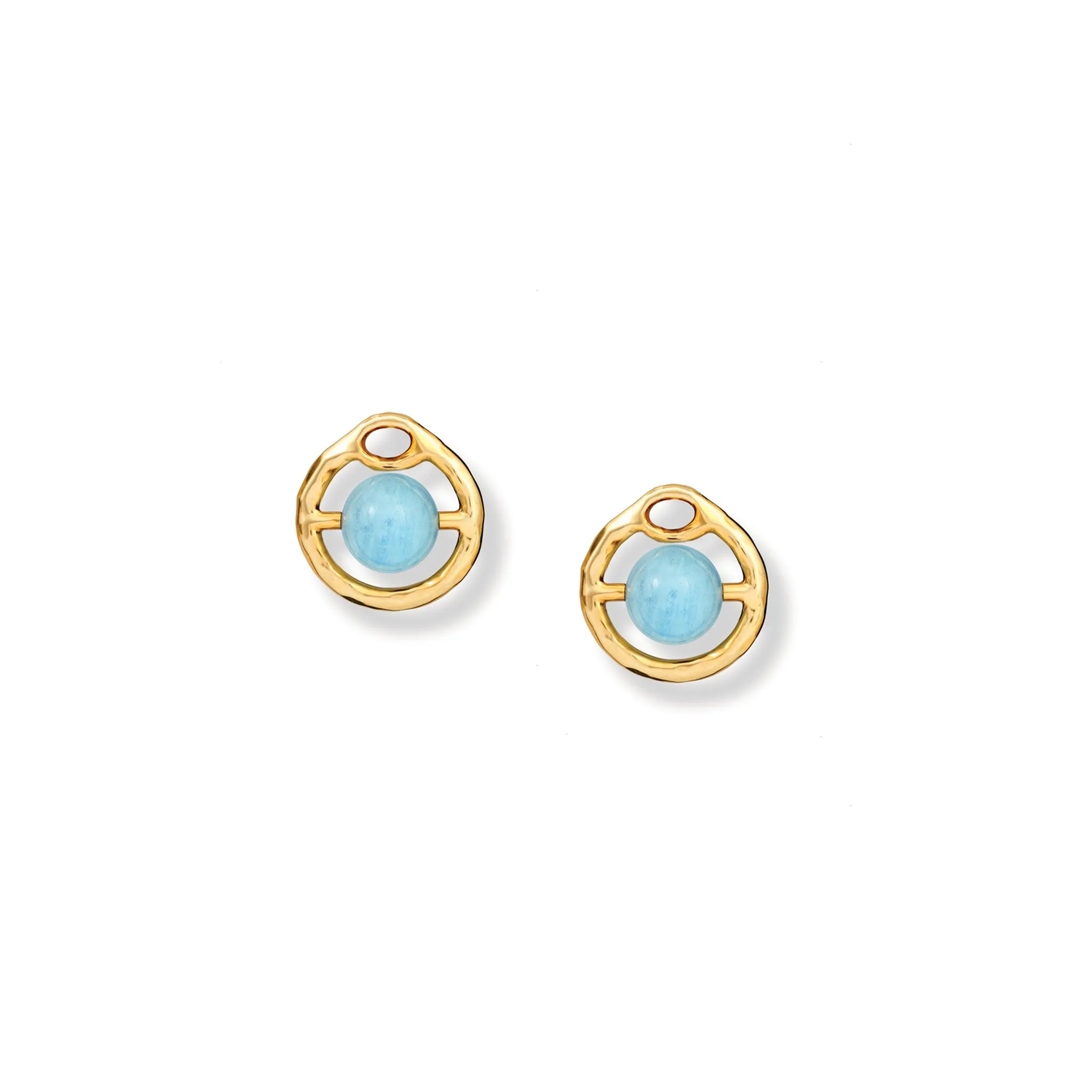 Archipelago Earring Drops Yellow Gold - Aquamarine