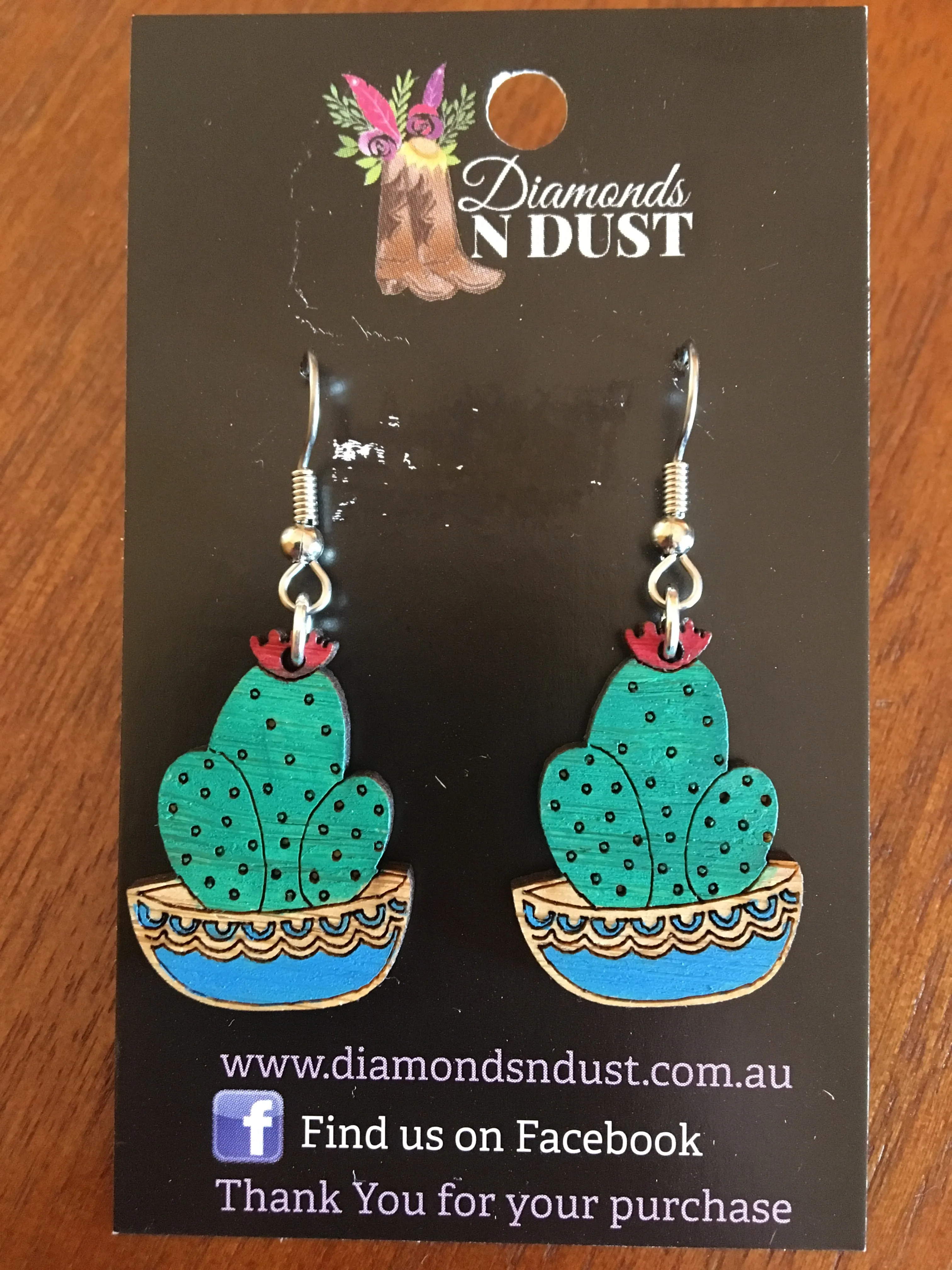 Bamboo Cactus Dangle Earrings