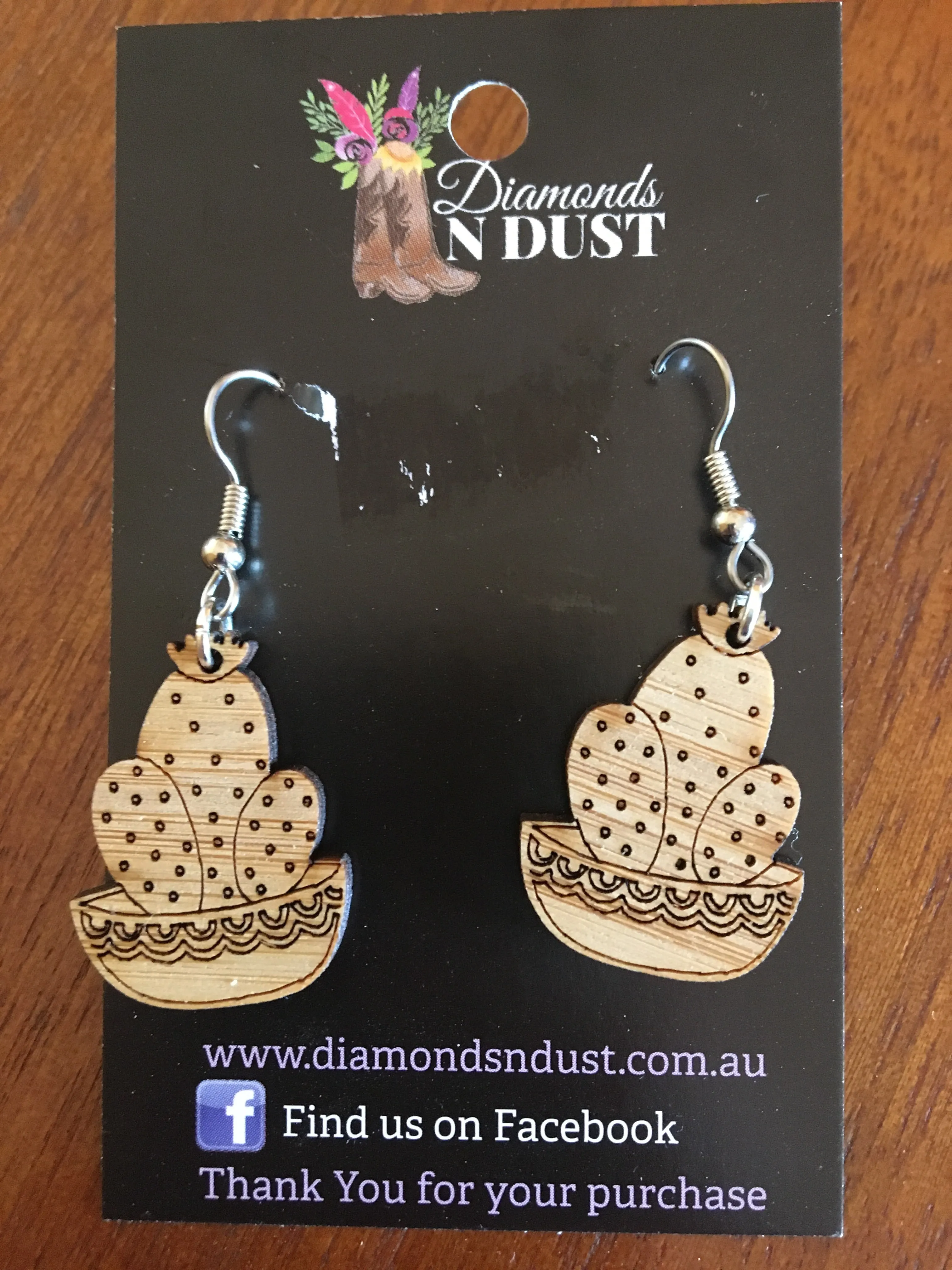 Bamboo Cactus Dangle Earrings