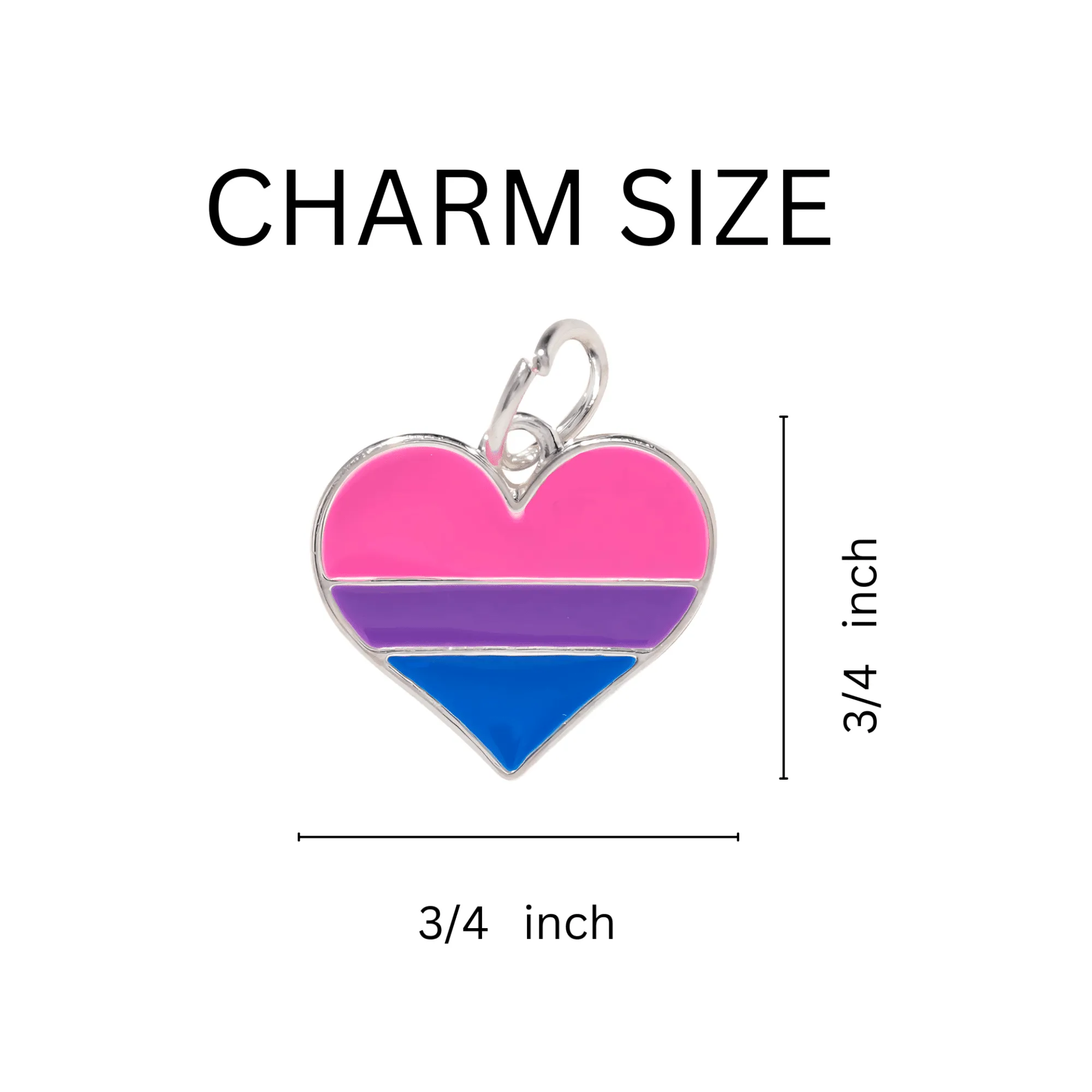 Bisexual Heart Retractable Charm Bracelets