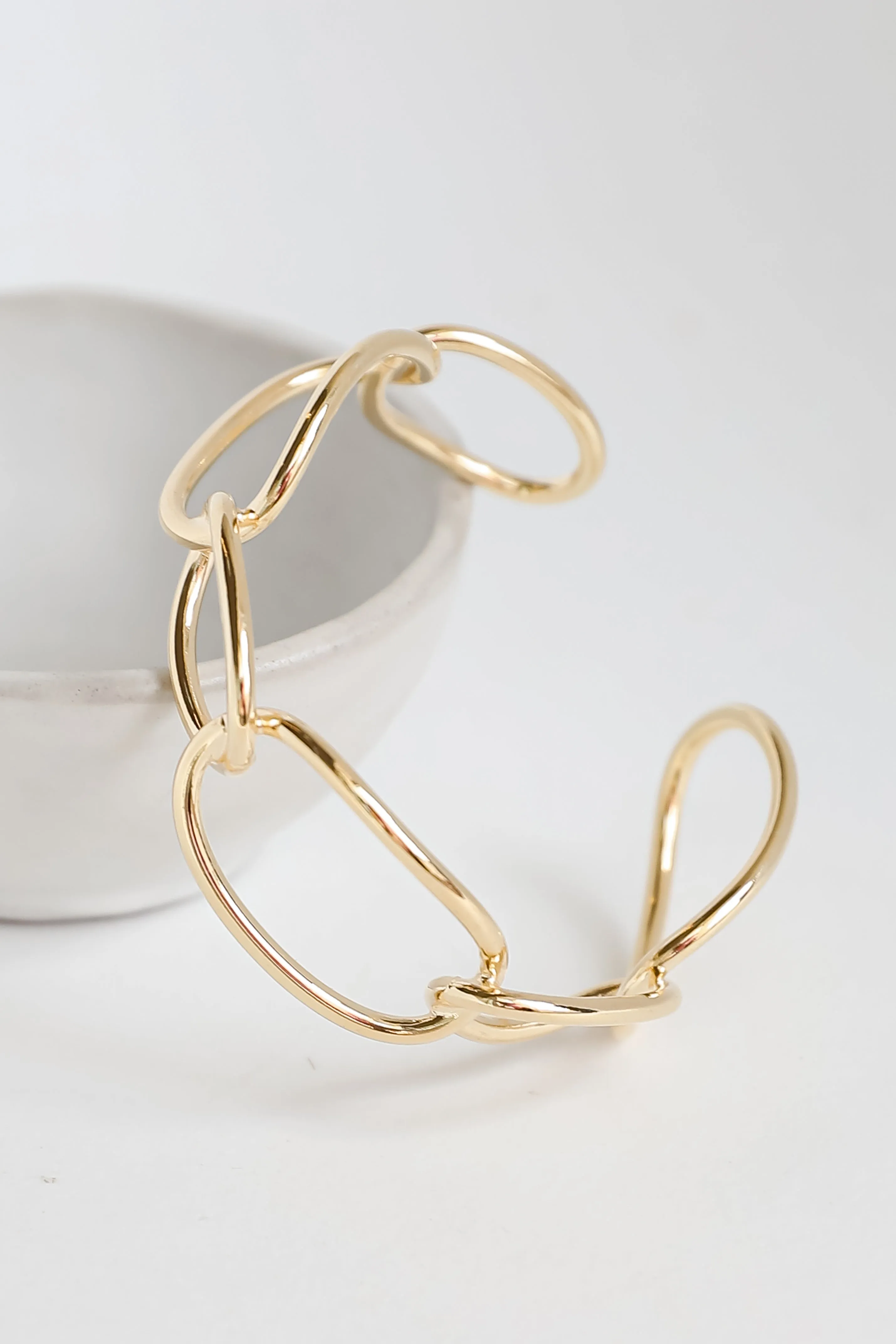 Brooklyn Gold Chainlink Cuff Bracelet