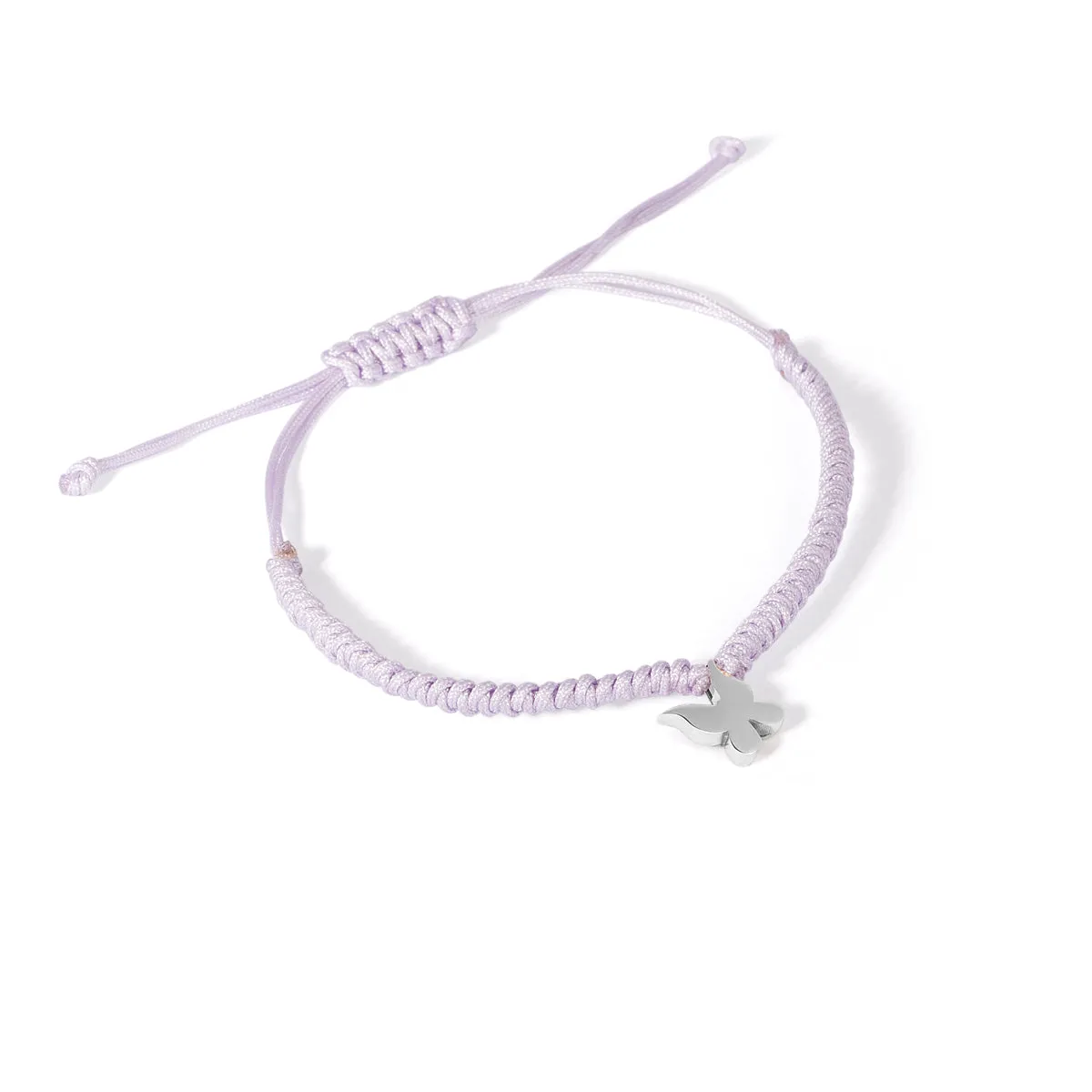 Butterfly Charm Cord Bracelet