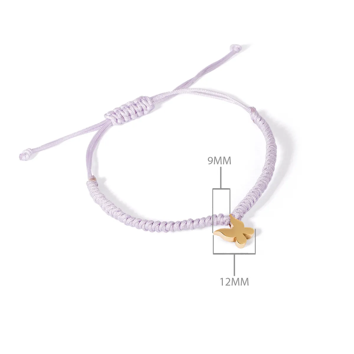 Butterfly Charm Cord Bracelet