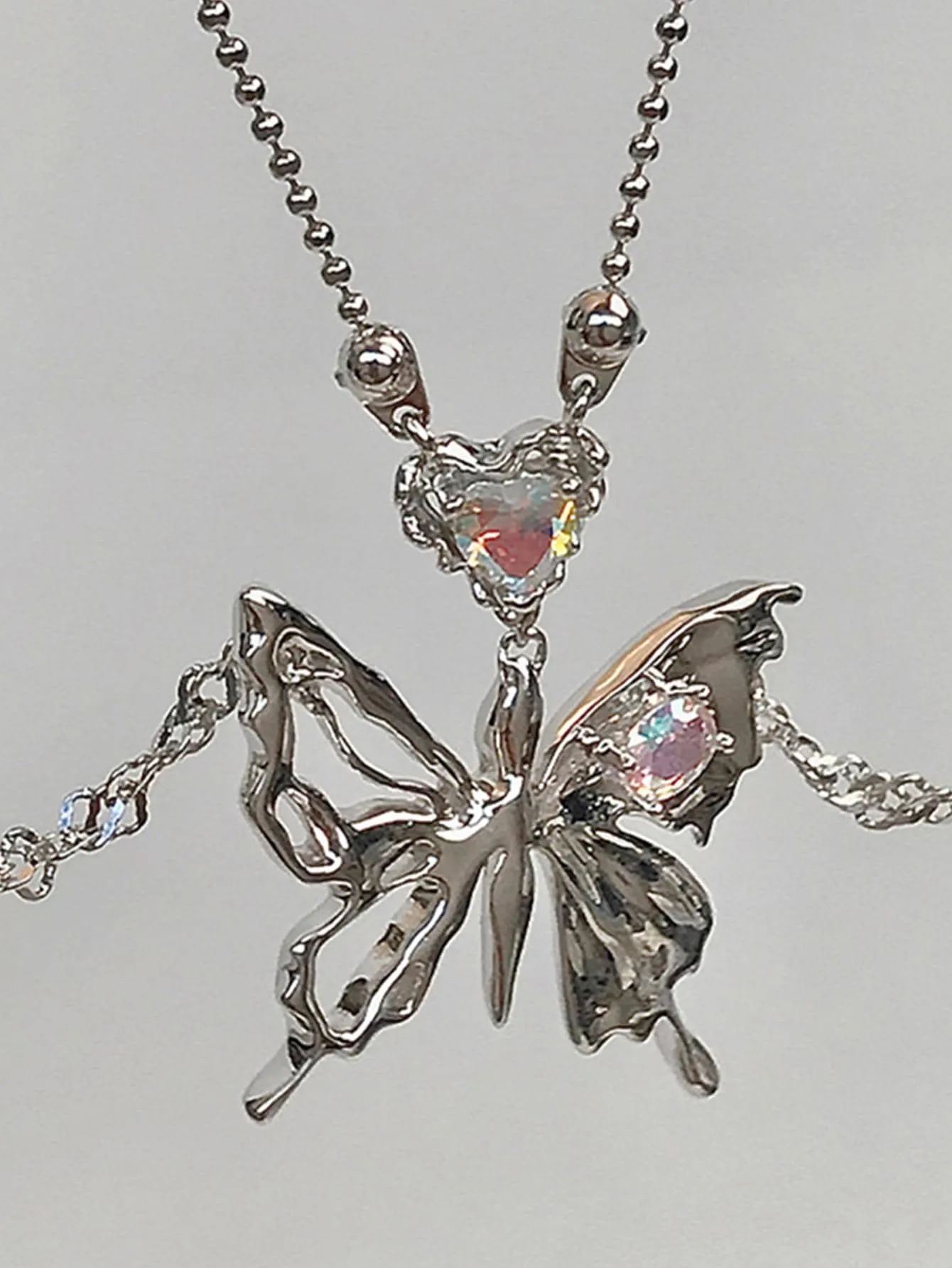 Butterfly Charm Layered Chain Necklace for Women Jewelry for Women Gift for Her