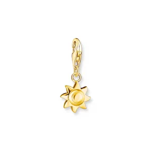 Charm pendant sun gold plated