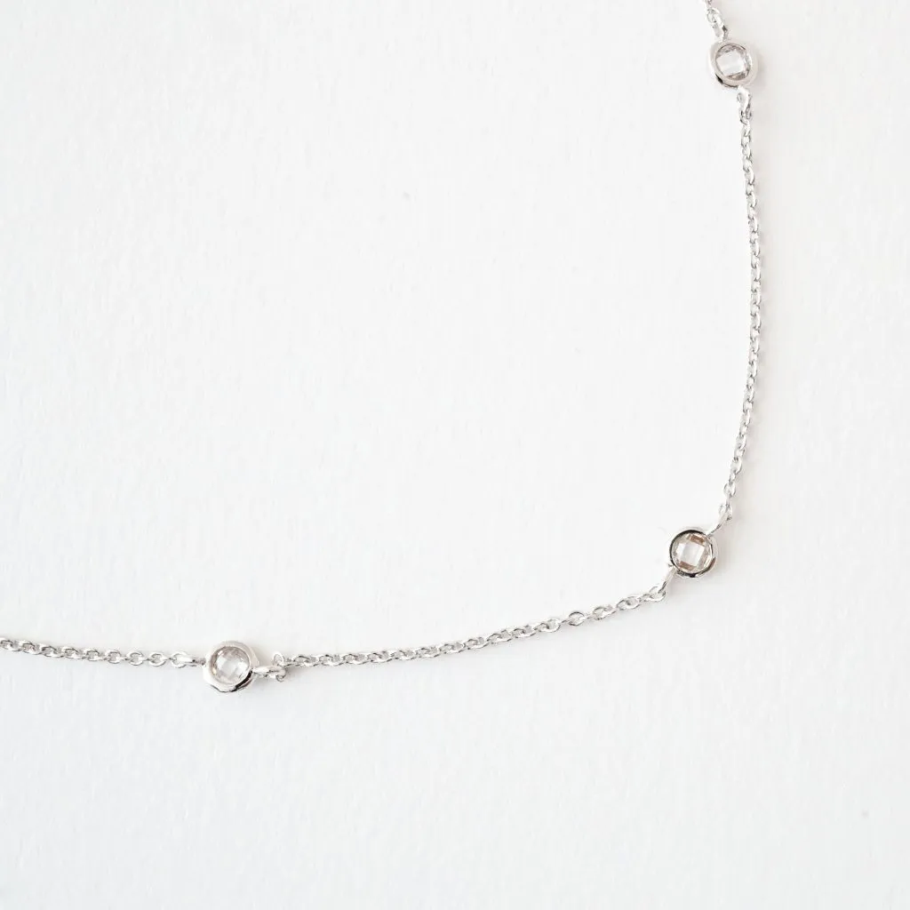 Crystal Bezel Trio Necklace