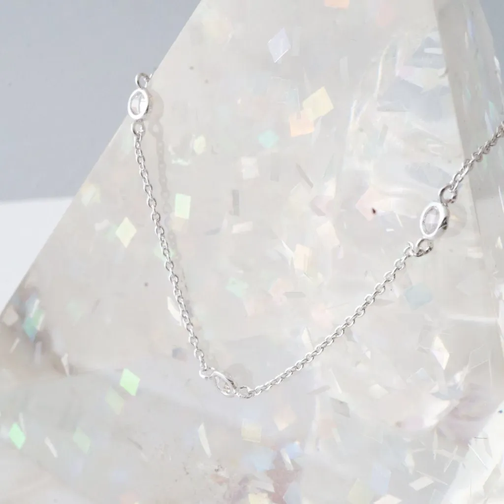 Crystal Bezel Trio Necklace