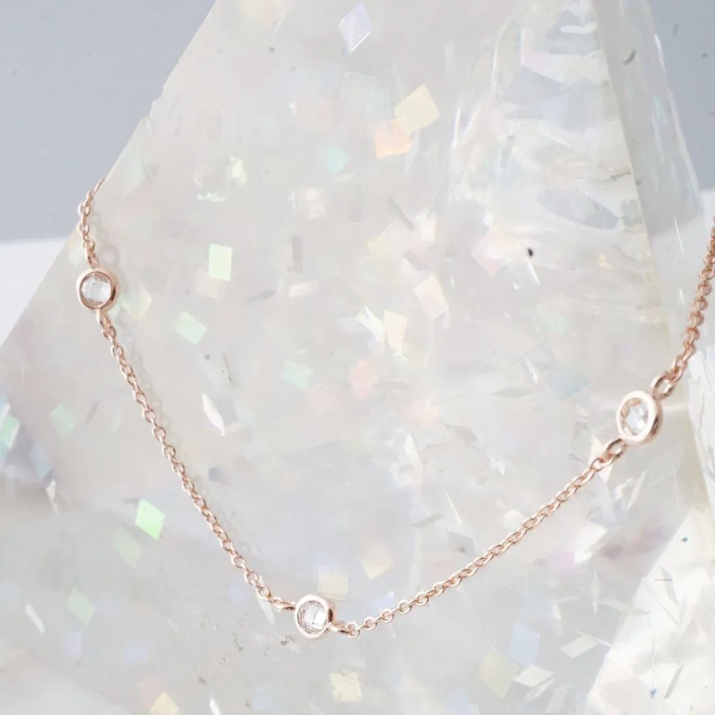 Crystal Bezel Trio Necklace