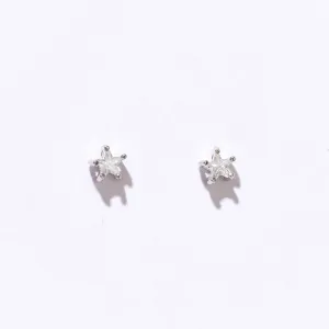 Crystal Star Studs | Silver