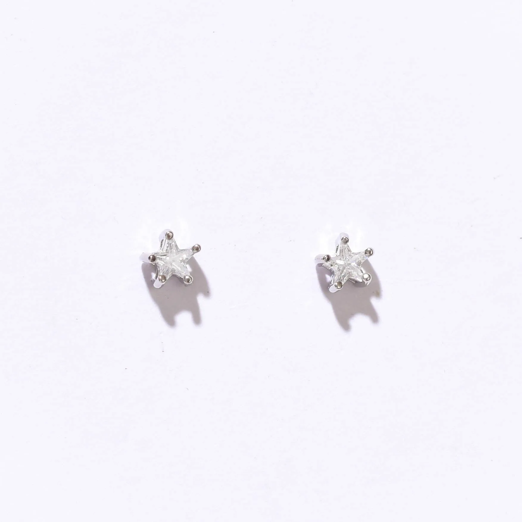 Crystal Star Studs | Silver