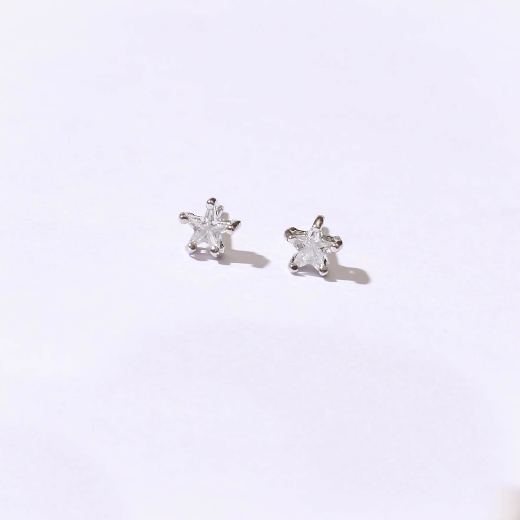 Crystal Star Studs | Silver