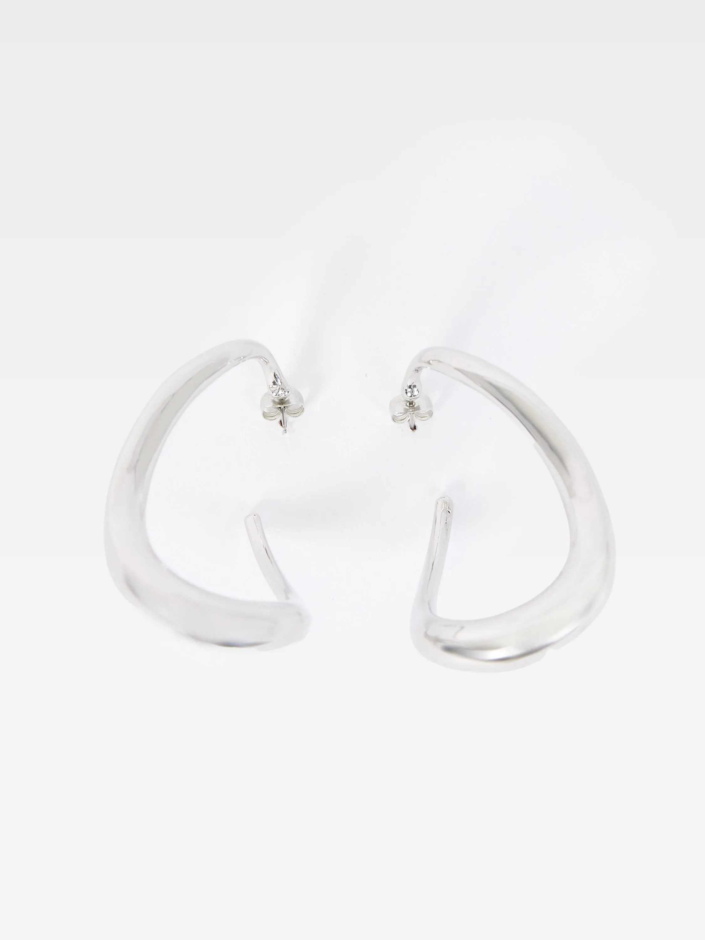 Curved Metal Hoop Earrings