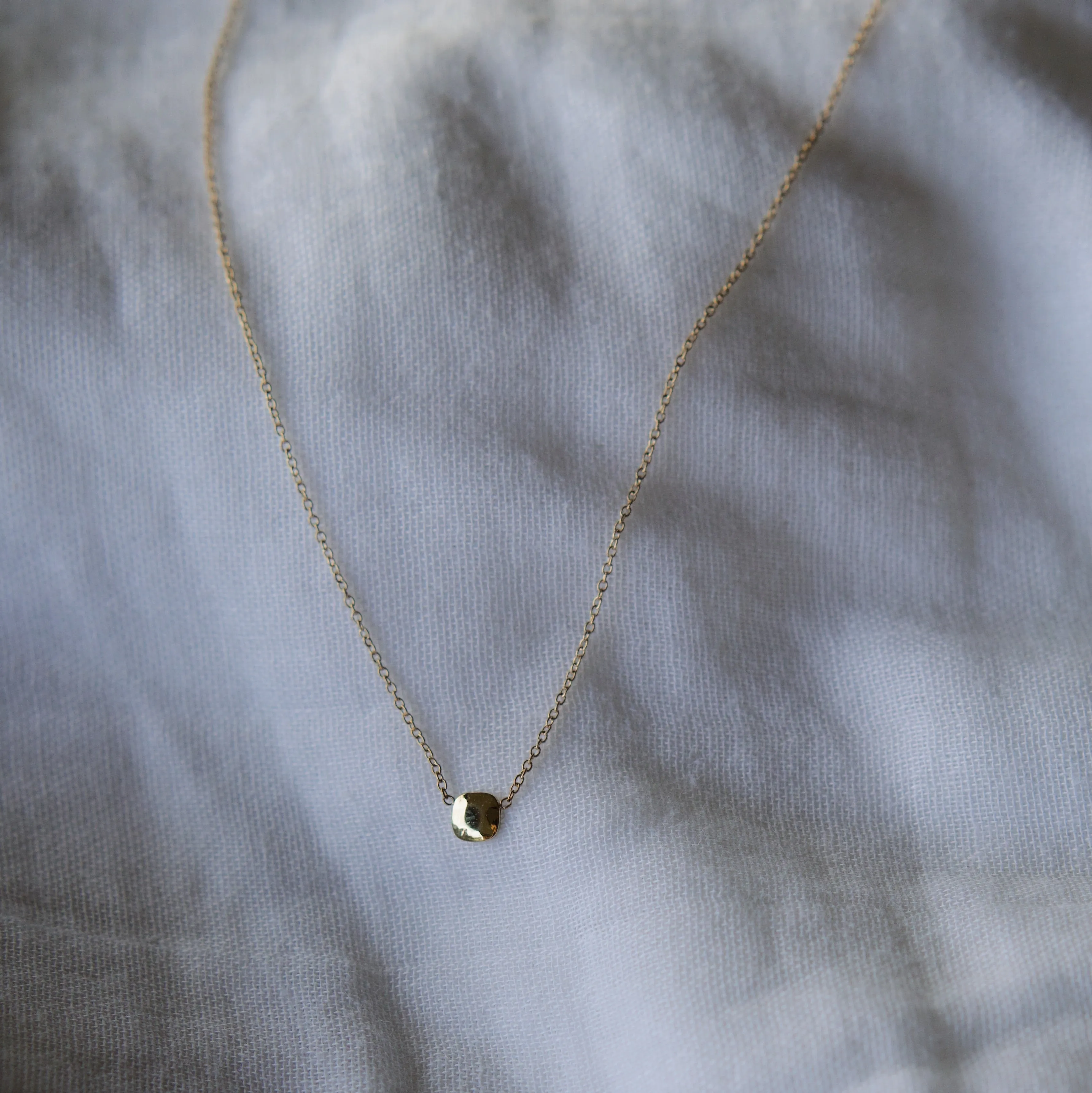 Cushion Gem Necklace - Solid 14kt