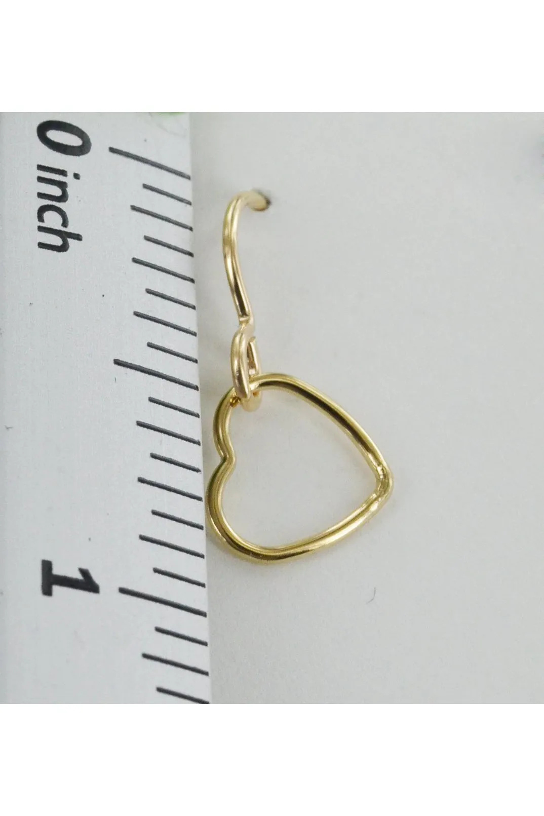 Dainty Gold Heart Dangle Earrings