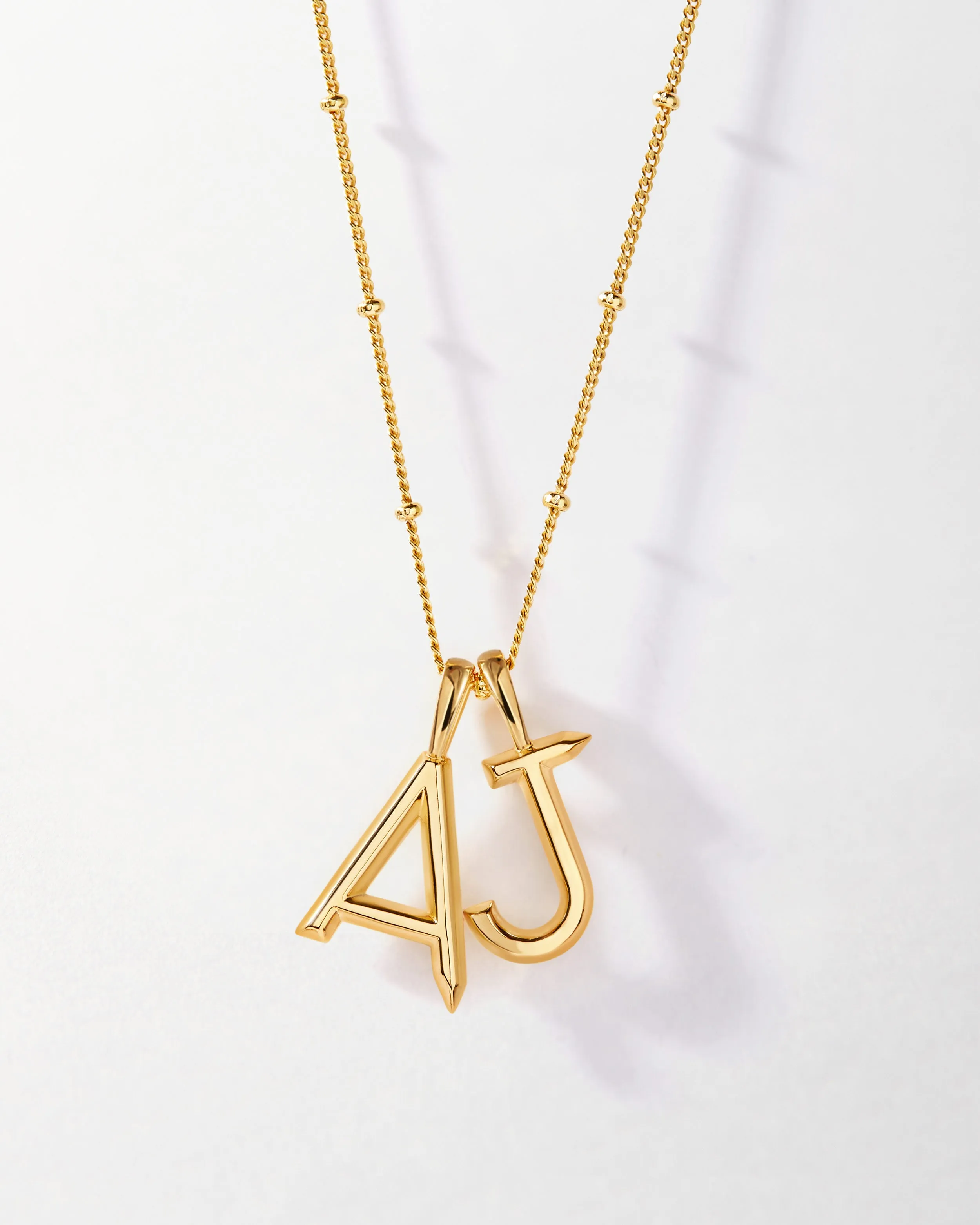 Double Initial Necklace - Gold