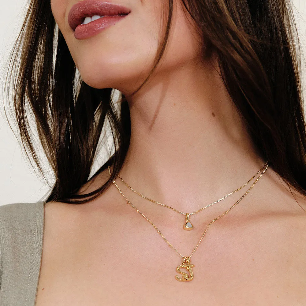 Double Initial Necklace - Gold