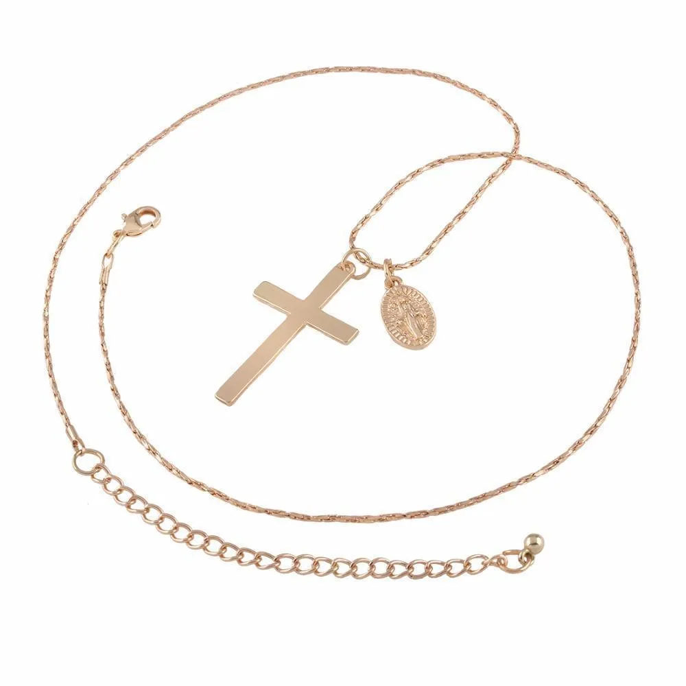 Eutychus Saint Cross Necklace - Gold