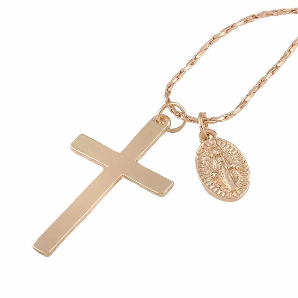 Eutychus Saint Cross Necklace - Gold