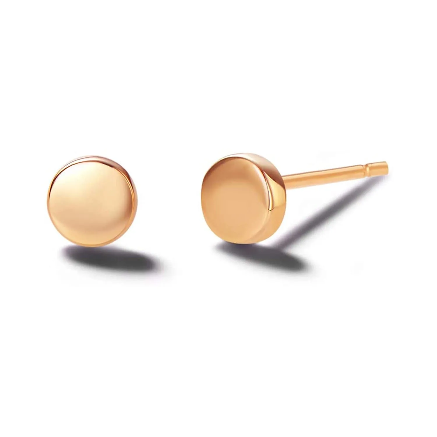 FANCIME Tiny Dot 14K Rose Gold Stud Earrings