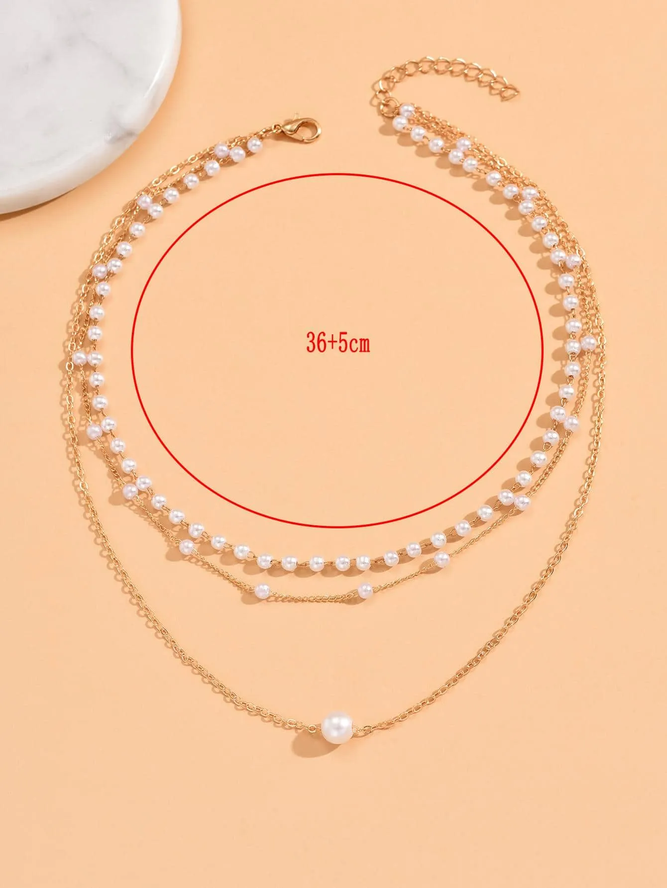 Faux Pearl Decor Layered Necklace for Women Novelty Necklace Creative Necklace