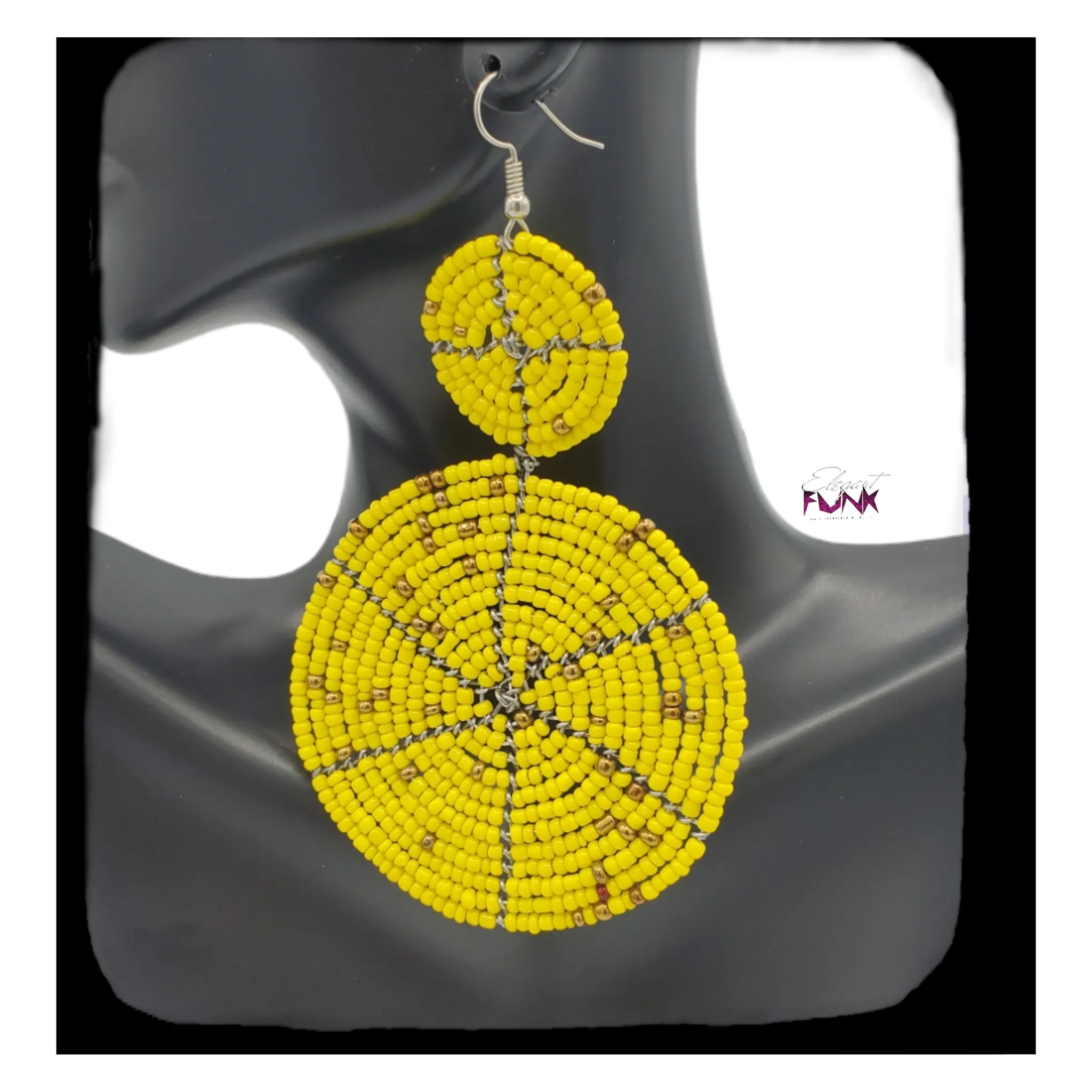 FLYYWHEEL Beaded Earrings, Yellow