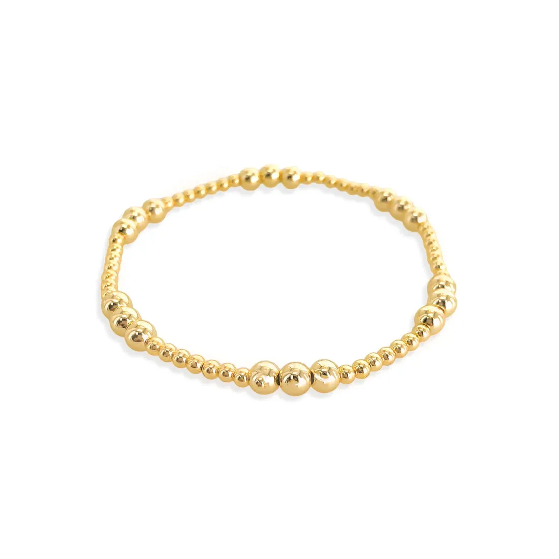 Gold Multi Bead Stretch Bracelet