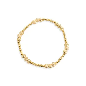 Gold Multi Bead Stretch Bracelet