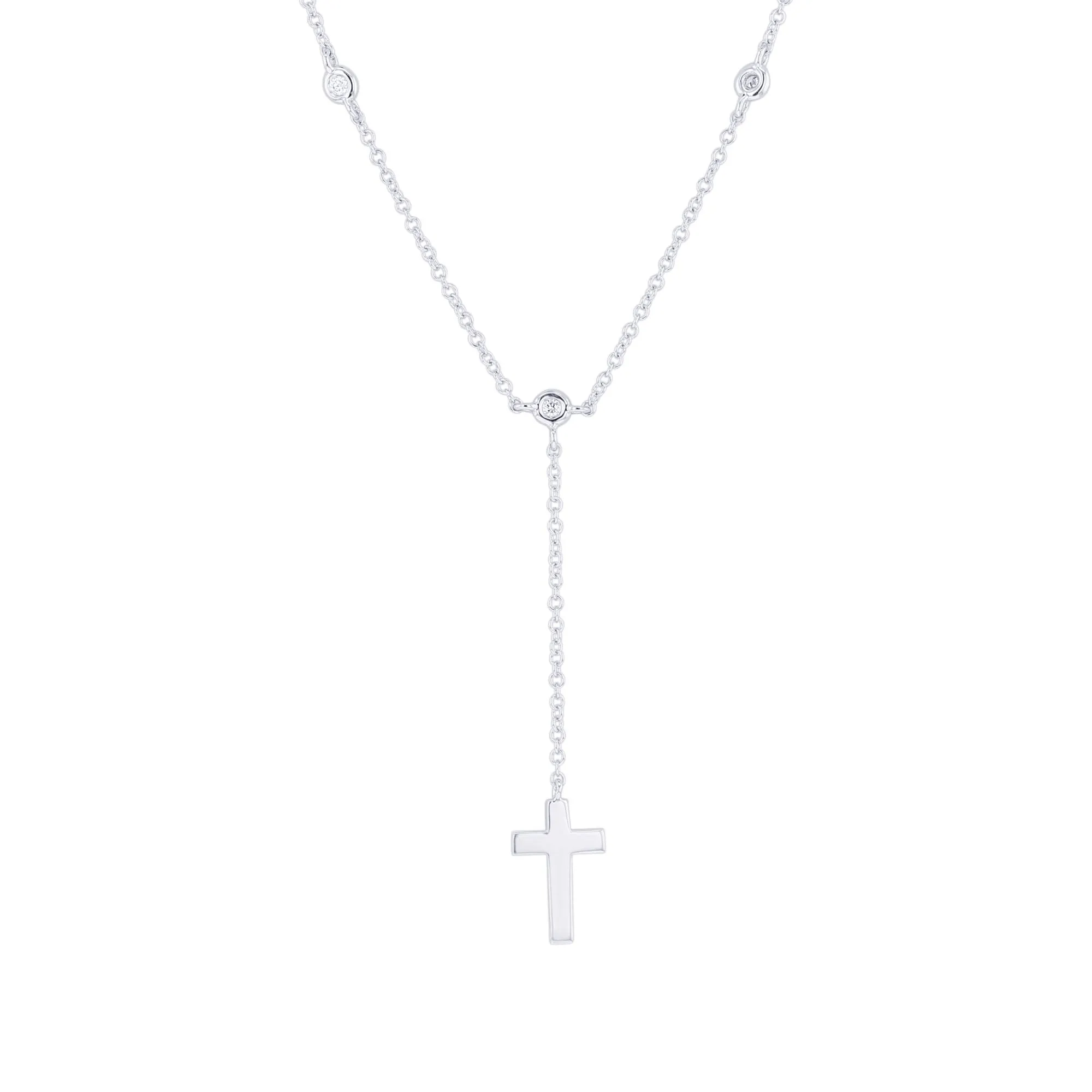 Grace Diamond Cross Lariat Necklace