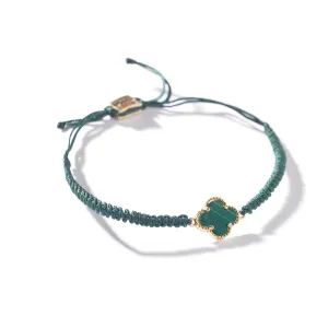 Green Clover Cord Bracelet