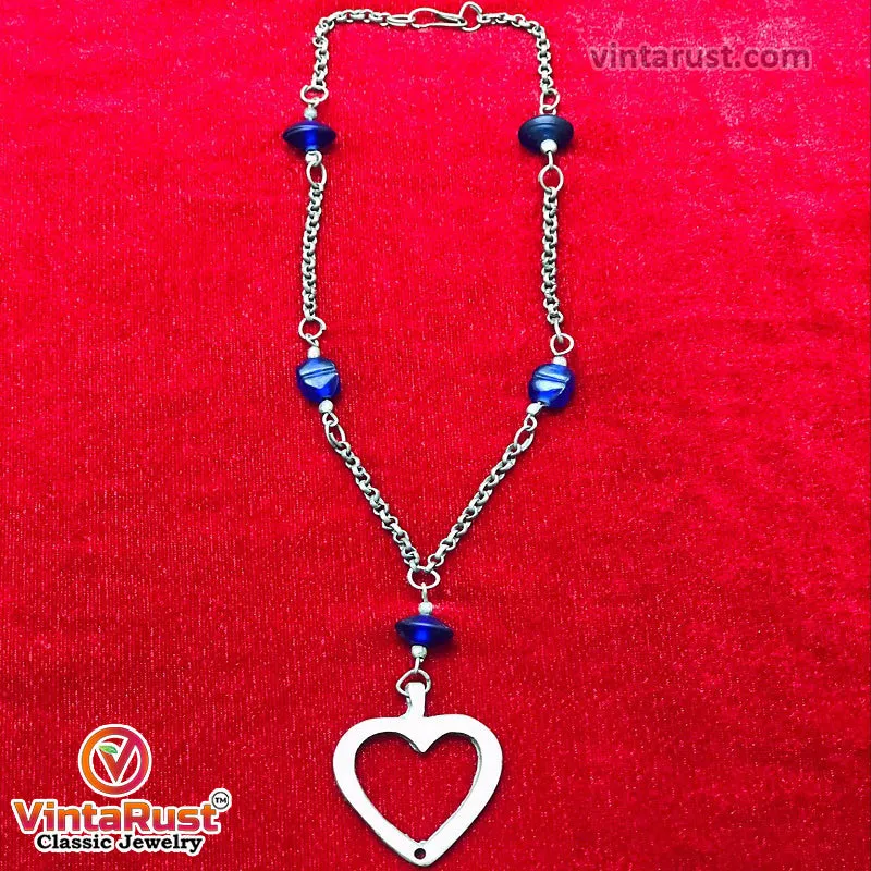 Handmade Vintage Heart Shaped Dangling Pendant Necklace