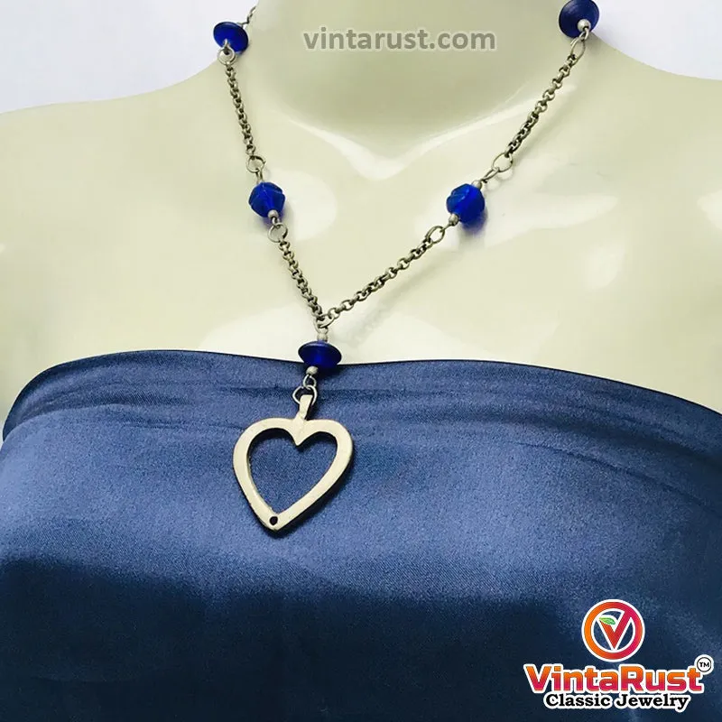 Handmade Vintage Heart Shaped Dangling Pendant Necklace