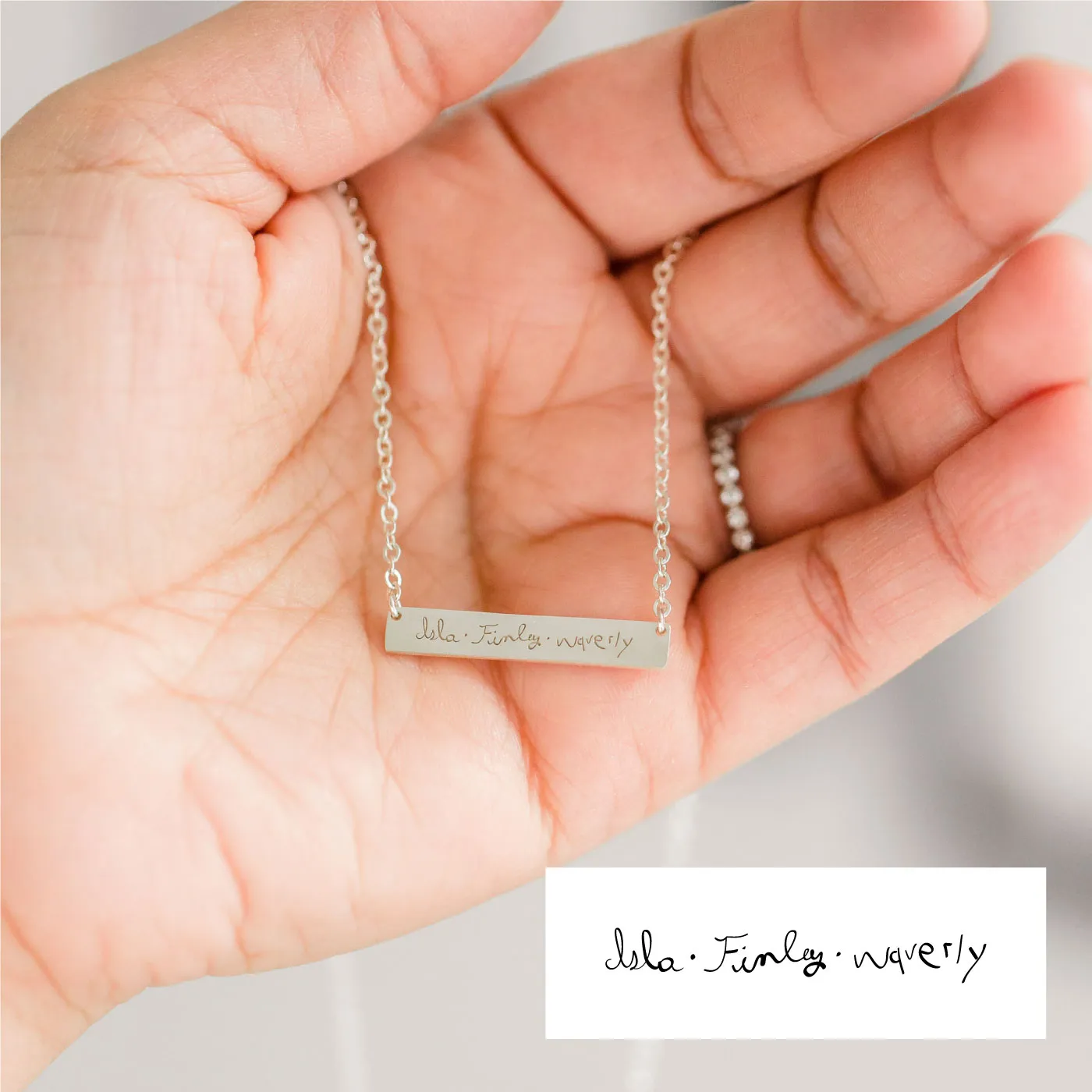 Handwriting Bar Necklace