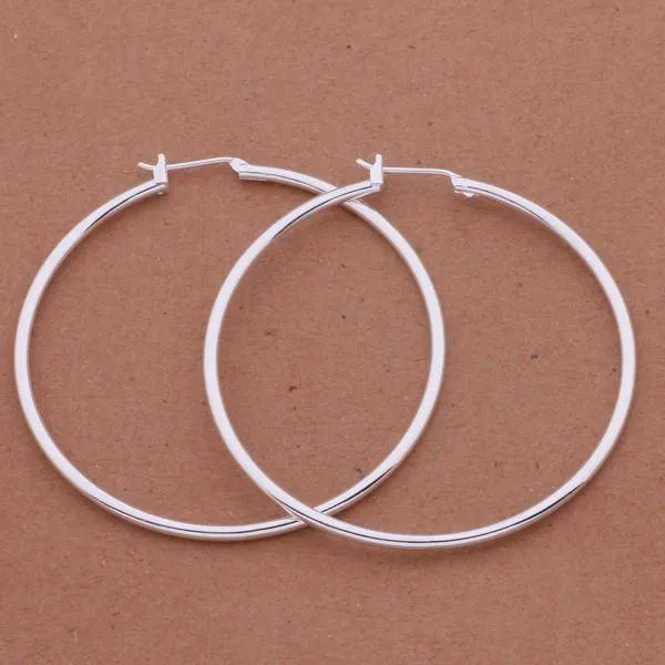 Happy Large Hoops 5cm Silver Hoop Earrings for Women