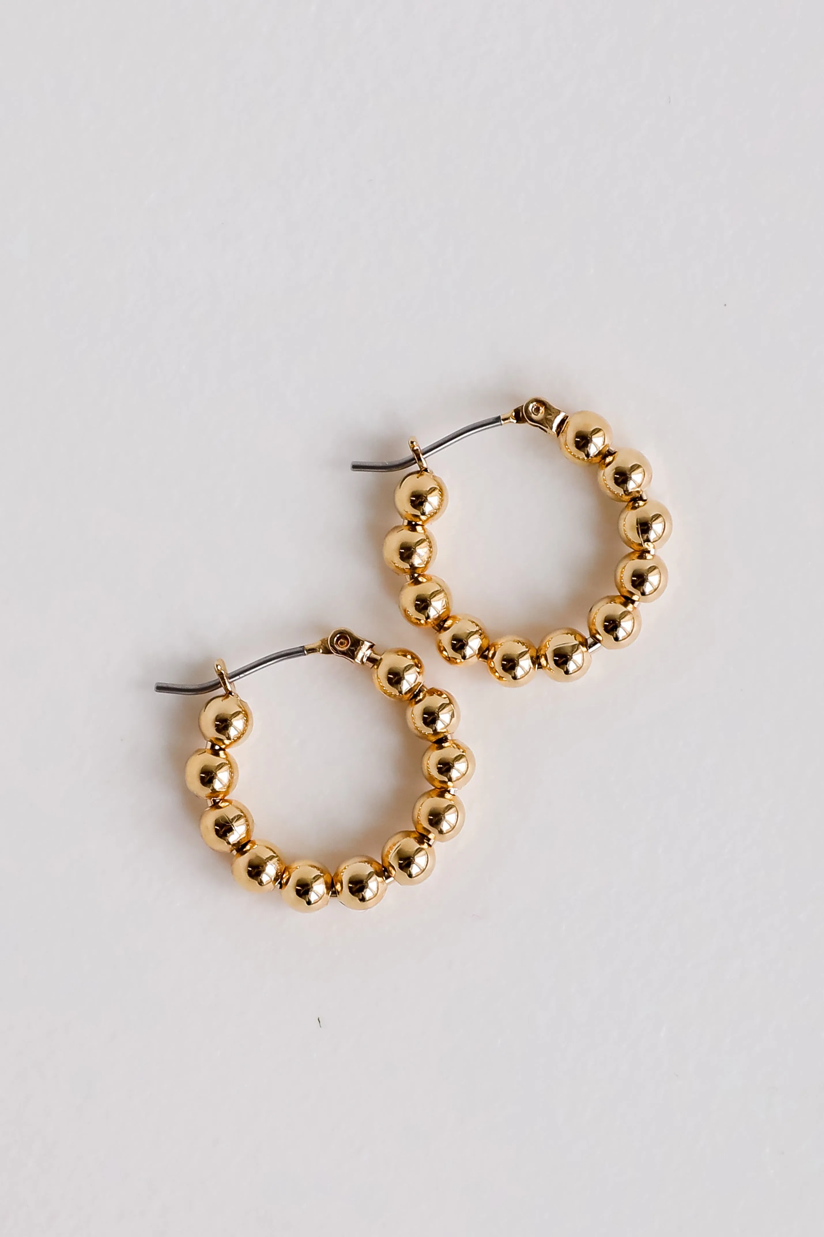 Hazel Gold Ball Hoop Earrings