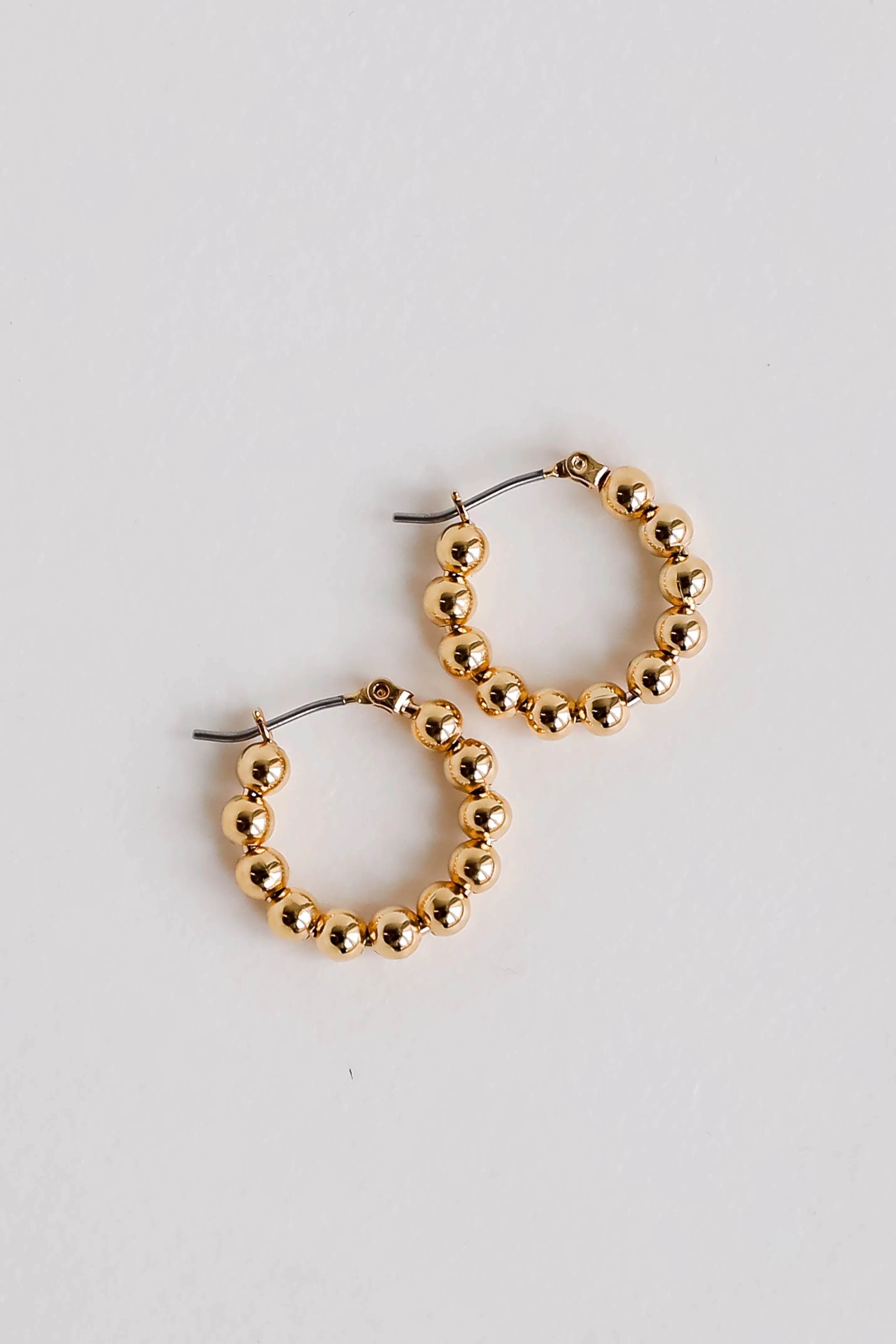 Hazel Gold Ball Hoop Earrings