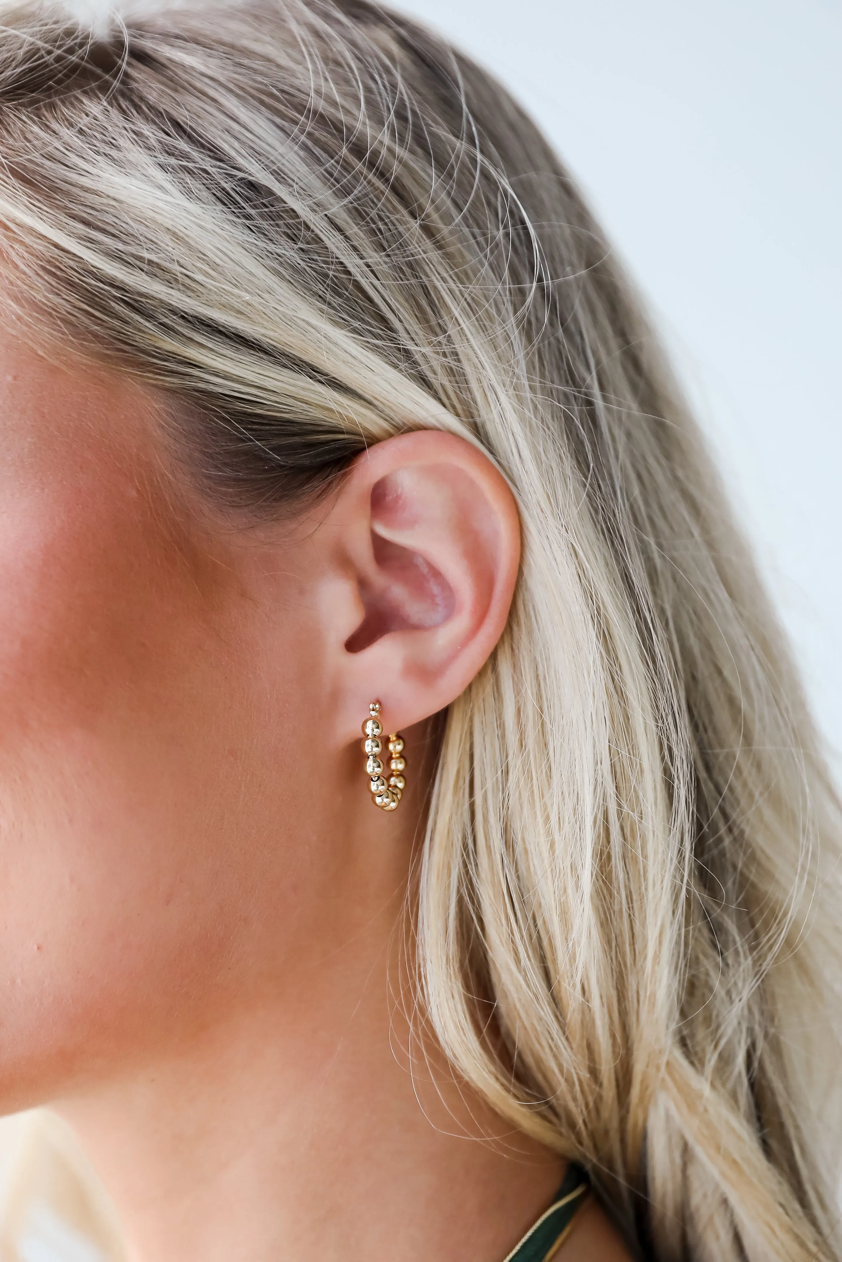 Hazel Gold Ball Hoop Earrings