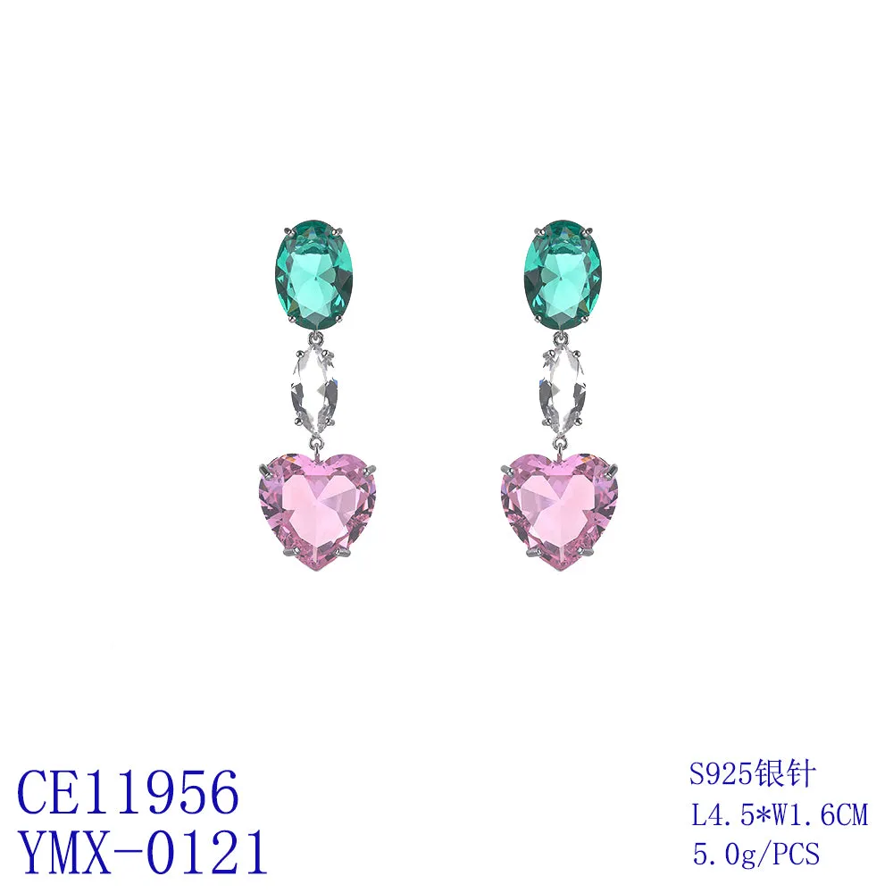 Heart Cubic Zirconia Dangle Earring for Wedding Accessories Jewelry CE11956