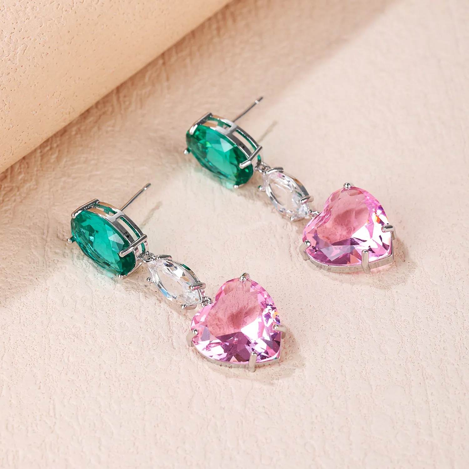 Heart Cubic Zirconia Dangle Earring for Wedding Accessories Jewelry CE11956